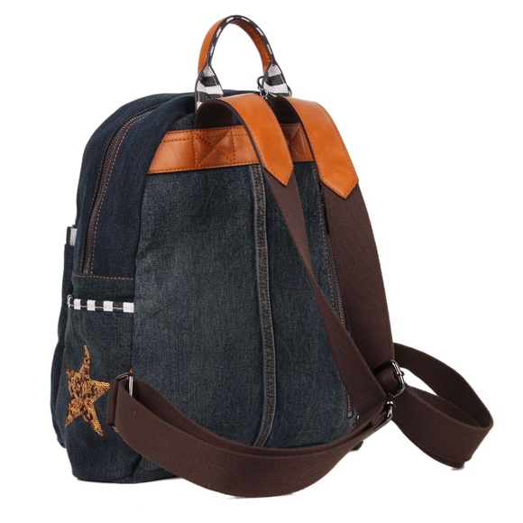 NICOLE LEE THEORA SEQUIN DENIM BACKPACK main image 6